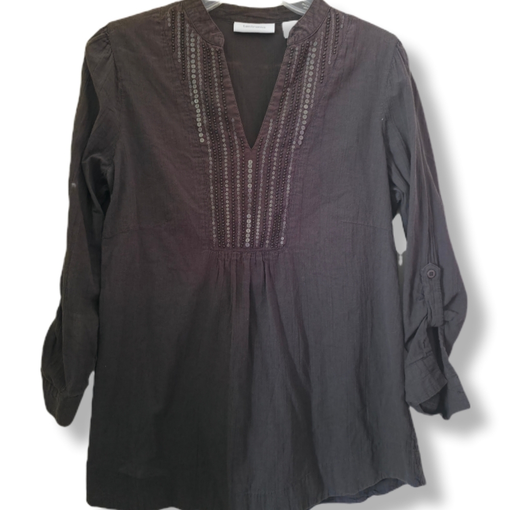 Tantrums Size Medium Sequin Front V-Neck Blouse